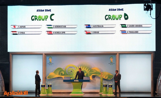 تصفيات كاس العالم 2014: الأخضر في مجموعة صعبة مع استراليا وعمان
