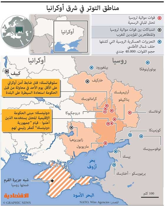 المناطق المتوترة شرق أوكرانيا