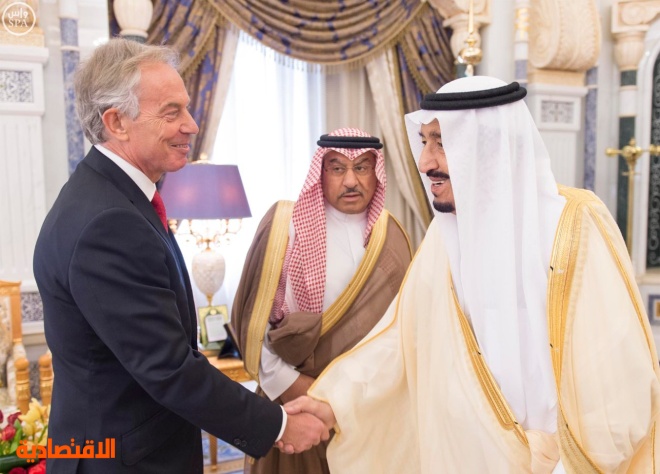 الملك يستقبل مبعوث اللجنة الرباعية للسلام في الشرق الأوسط