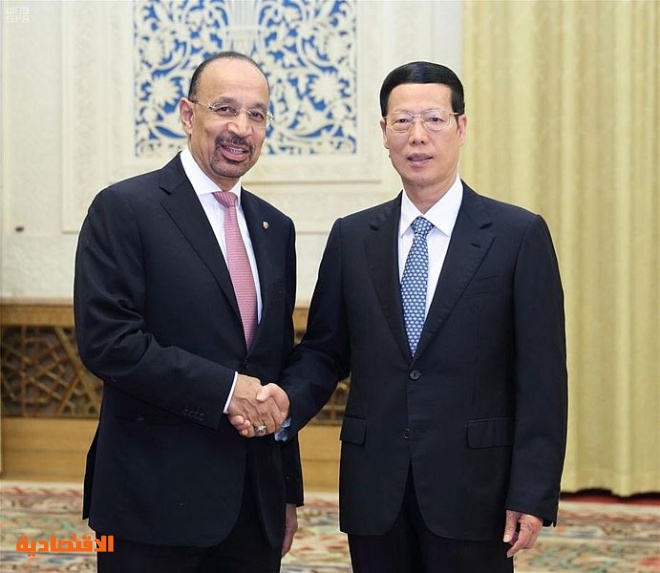 الفالح يبحث مع نائب رئيس مجلس الدولة الصيني مجالات الطاقة والصناعة والثروة المعدنية