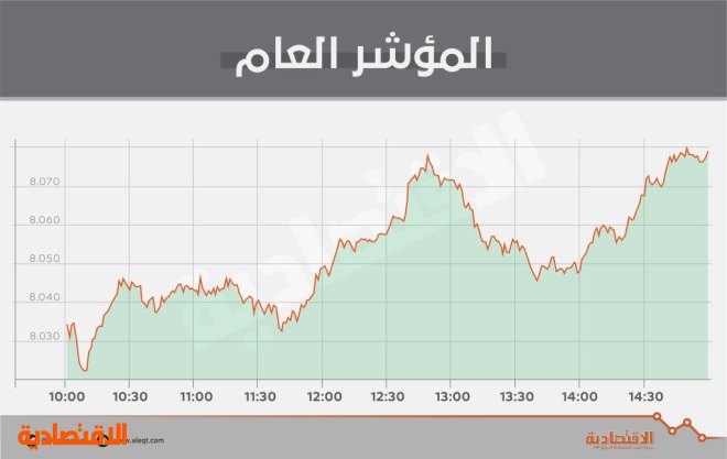 الأسهم السعودية تعزز مكاسبها فوق 8000 نقطة بسيولة شرائية عند 5.6 مليار ريال