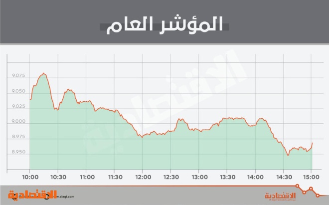 الأسهم السعودية تهبط للجلسة الرابعة بضغط «المصارف» .. والمؤشر يخسر حاجز 9000 نقطة