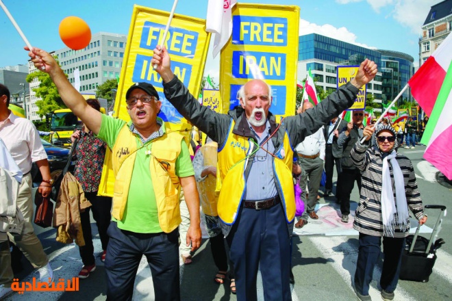 المعارضة الإيرانية تنتفض في بروكسل وتطالب بتغيير حكم الملالي