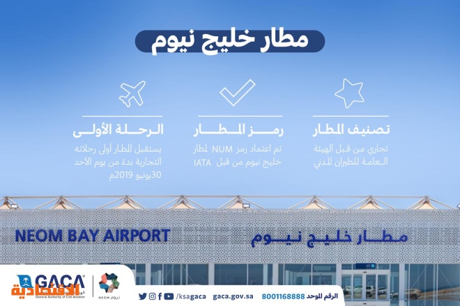 الطيران المدني يعلن افتتاح مطار خليج نيوم 
