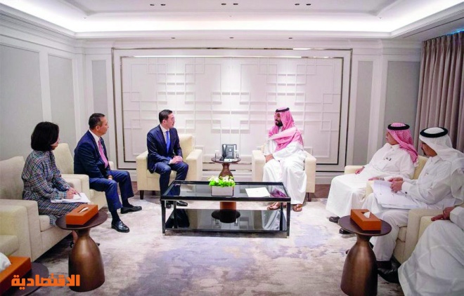 الأمير محمد بن سلمان يبحث مع رؤساء شركات عالمية فرص الاستثمار المتبادلة