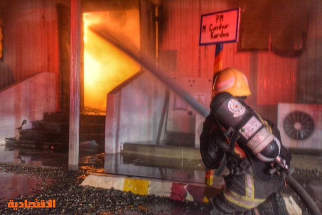 قطار الحرمين السريع: الدفاع المدني سيطر على الحريق في مكاتب مؤقتة تخلو من الموظفين