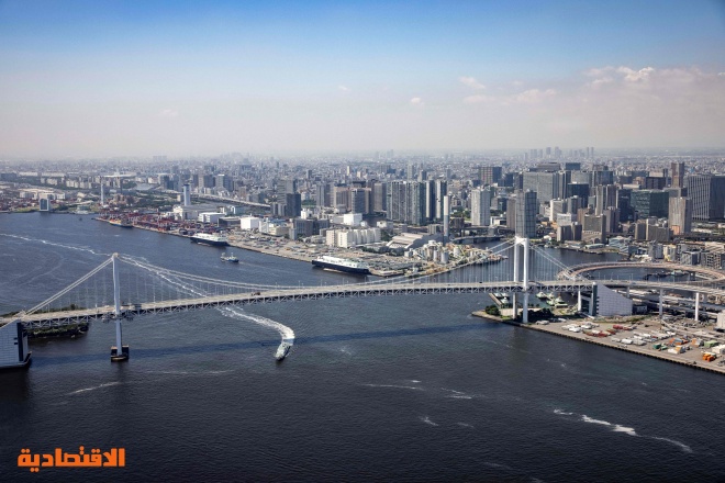 صورة جوية لمدينة طوكيو اليابانية حيث تستعد لاستضافة دورة الألعاب الأولمبية