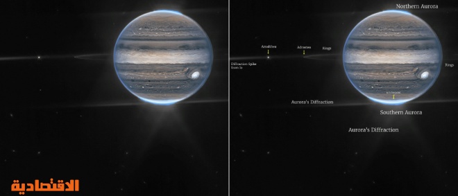 "ناسا" تنشر صورا غير مسبوقة لكوكب المشتري وفرها التلسكوب "جيمس ويب"