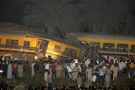 إصابة 70 شخصا في إنقلاب قطار بمحافظة بني سويف المصرية