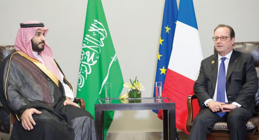 الأمير محمد بن سلمان يستعرض مع هولاند مجالات التعاون بين المملكة وفرنسا