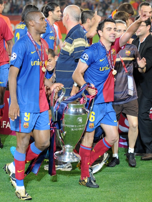 صور تتويج برشلونه بدوري أبطال أوروبا.