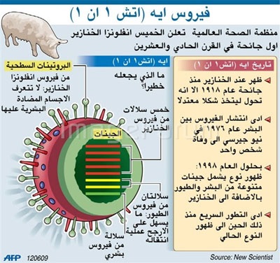 وفاة واحدة لكل 200 حالة مصابة بإنفلونزا الخنازير .. والمرض قد ينتقل بالمصافحة
