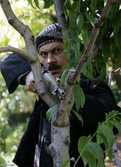 آخر إعدادات المسلسل التلفزيوني السوري "باب الحارة" لموسمه الرابع في دمشق والذي سيعرض خلال شهر رمضان المبارك.