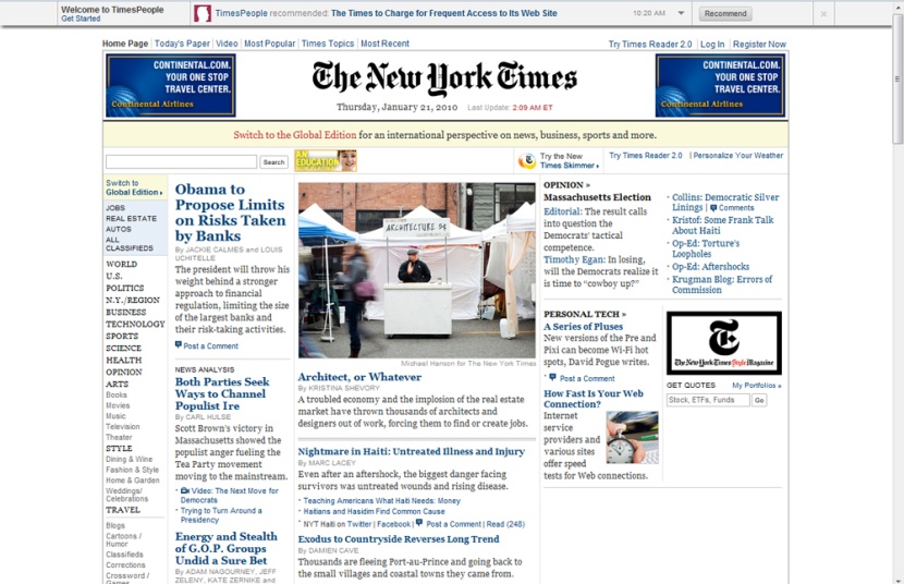 صحيفة نيويورك تايمز تعتزم فرض رسوم على قراء الموقع الإلكتروني