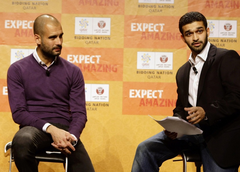 بيب جوارديولا مدرب نادي برشلونة يعلن دعمه رسمياً لحملة قطر 2022 لاستضافة كأس العالم لأول مرة في الشرق الأوسط.