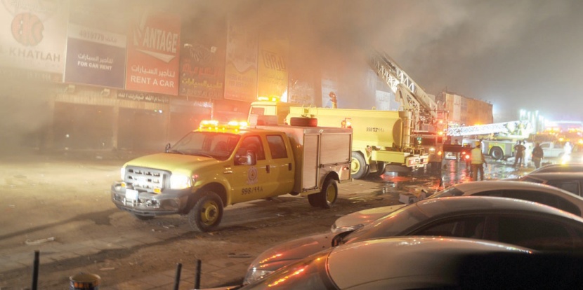 الرياض: حريق يلتهم مكاتب تأجير السيارات