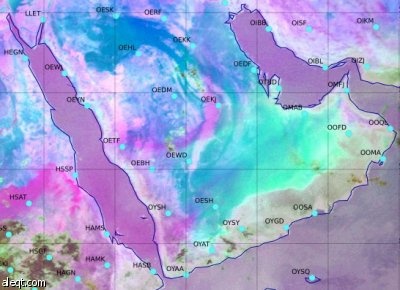 تدني في الرؤية الأفقية إلى أقل من 1 كم في مكة المكرمة بسبب العوالق الترابية