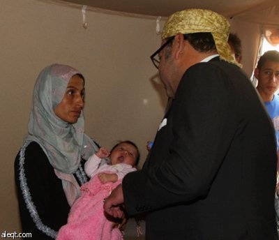 ملك المغربي يزور مخيم الزعتري للاجئين السوريين