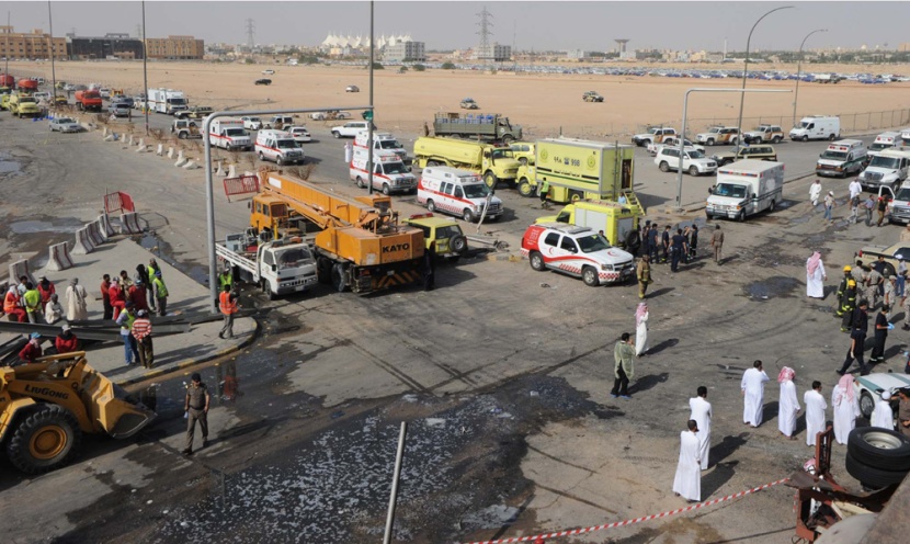 قصة مصورة.. انفجار شاحنة الغاز في الرياض بعدسات وكالات الأنباء