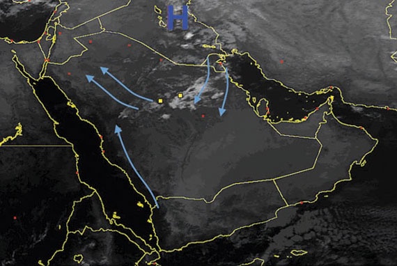 الحرارة ترتفع في الشمالية والغربية وتنخفض في الرياض والشرقية