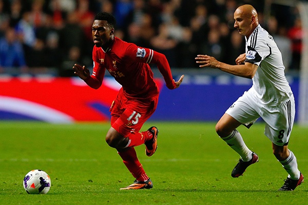 شيلفي يقود سوانزي للتعادل مع ليفربول في الدوري الانجليزي