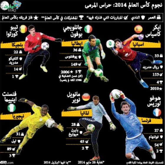 نجوم كأس العالم 2014: حراس المرمى