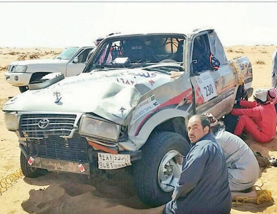 تسرب وقود يحرق سيارة السنيدي