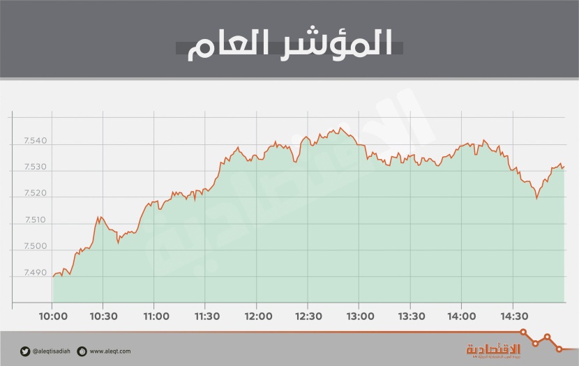 الأسهم السعودية تتجاوز حاجز 7500 نقطة مسجلة أعلى مستوى في عامين
