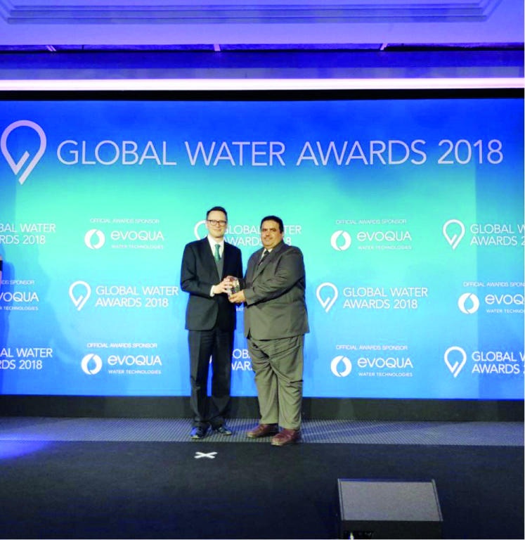 «المياه الوطنية» تفوز بجائزة أفضل مشروع مياه ذكي لعام 2018