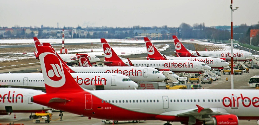 تراجع أعداد ركاب الرحلات الداخلية في المطارات الألمانية تأثرا بإفلاس "ايربرلين"