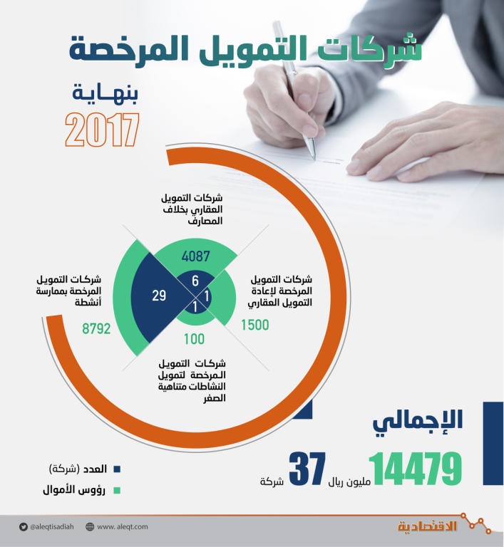 8.8 مليار ريال رؤوس أموال 29 شركة تمويلية في السعودية بنهاية 2017