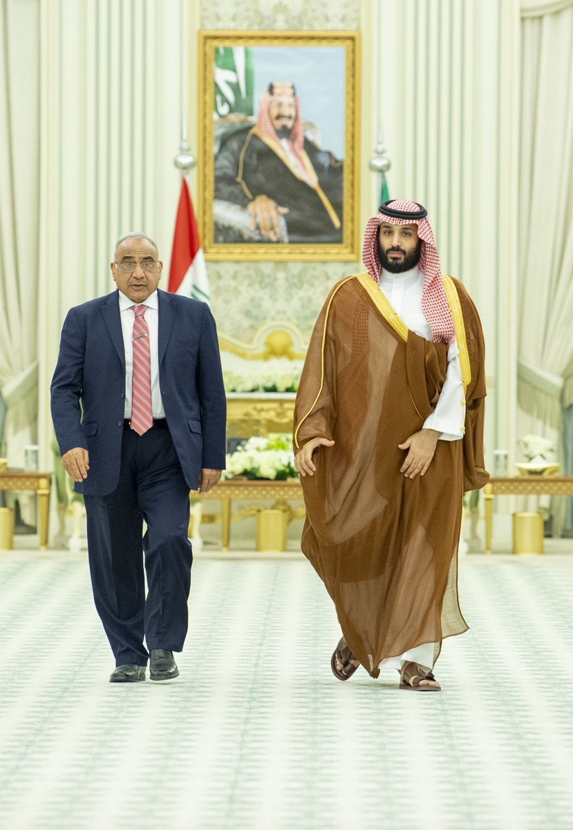 ولي العهد يلتقي رئيس وزراء العراق ويعقدان جلسة مباحثات رسمية  