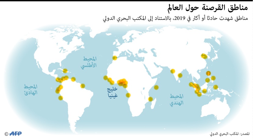 حوادث القرصنة في 2019.. الغرب الأفريقي يستأثر بنصيب الأسد