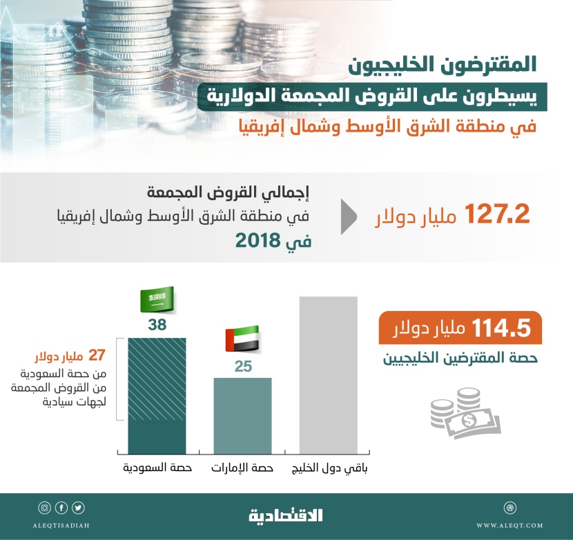 114.5 مليار قروض خليجية مقومة بالدولار .. 33 % سعودية