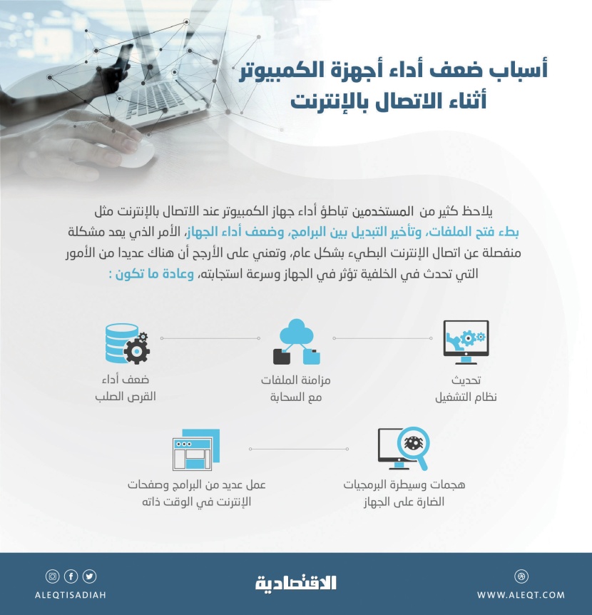 أسباب ضعف أداء أجهزة الكمبيوتر أثناء الاتصال بالإنترنت 