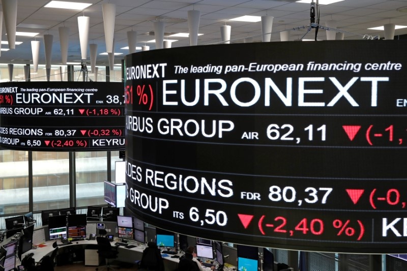 أسهم أوروبا تبلغ قاع شهر بعد مبيعات في وول ستريت 