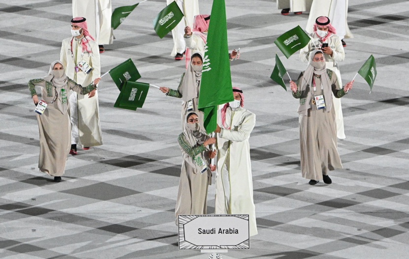 وفد السعودية  المشارك في حفل افتتاح دورة الألعاب الأولمبية في طوكيو