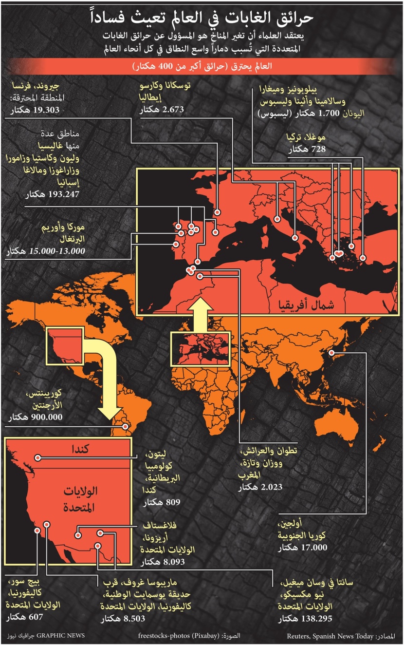 حرائق مميتة تلتهم الغابات في كل أنحاء العالم