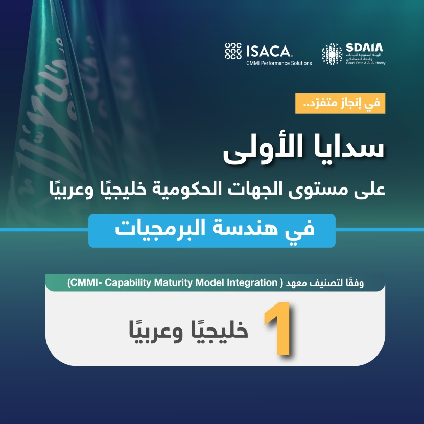 "سدايا" أول جهة حكومية عربية تحقق أعلى مستوى نضج في هندسة البرمجيات