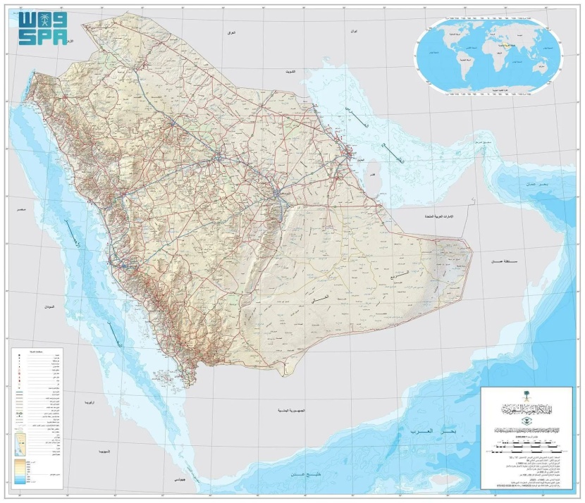 إعلان الخريطة الرسمية للسعودية بالحدود المعتمدة