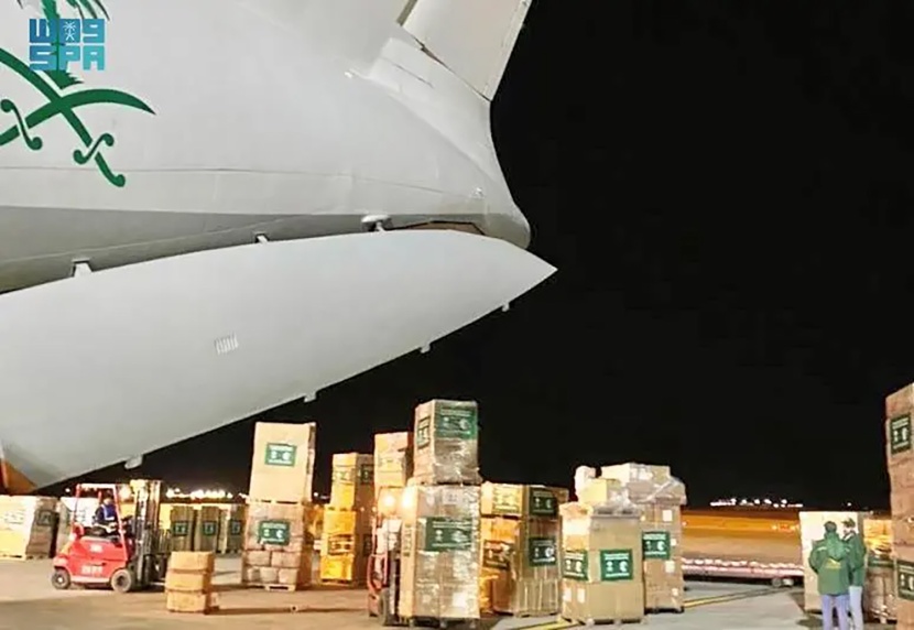 مغادرة الطائرة الإغاثية السعودية الـ 33 لإغاثة الشعب الفلسطيني غزة