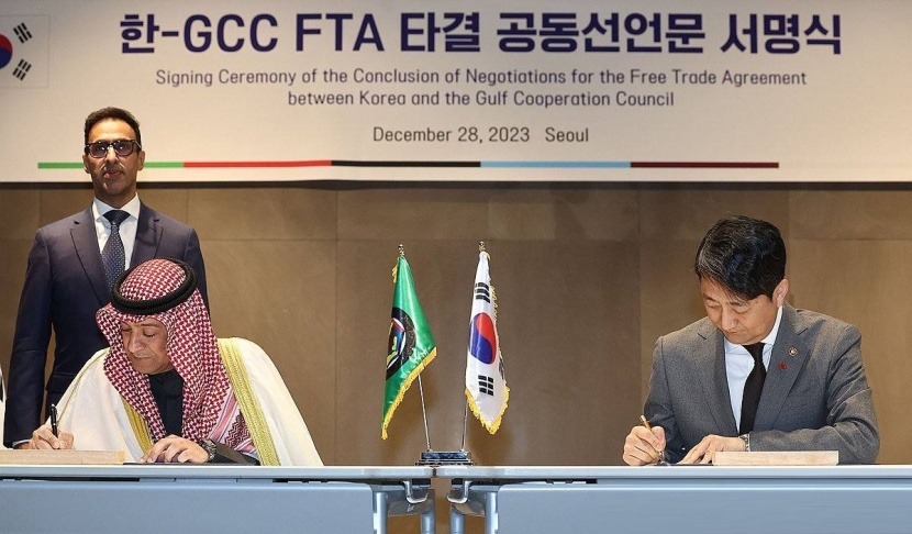 اتفاقية للتجارة الحرة تعفي 89.9 % من الصادرات الخليجية إلى كوريا من التعريفات الجمركية