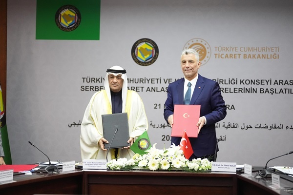  توقيع بيان مشترك لبدء مفاوضات التجارة الحرة بين دول مجلس التعاون وتركيا