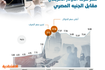الجنيه المصري يفقد 69% من قيمته مقابل الدولار منذ مطلع 2011