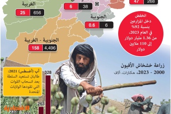 طالبان تخفض دخل مزارعي الأفيون في أفغانستان من 1.36 مليار دولار إلى 110 ملايين